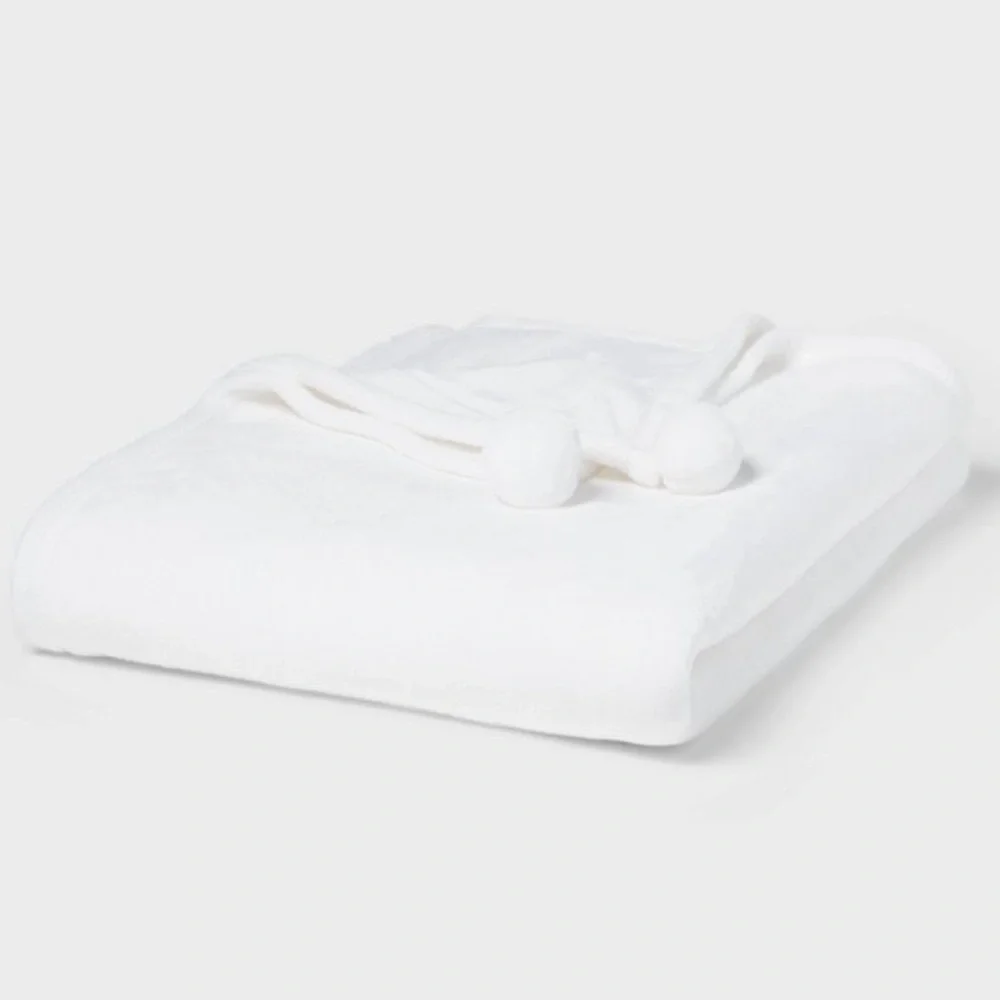 Twin Pompom White Blanket Target Wondershop